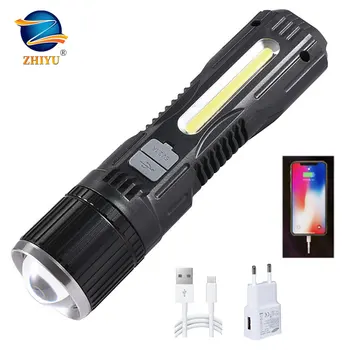 ZHIYU Powerful LED Flashlight T6 Zoomable Torch Power Bank Tactical Flash Lights USB Charger Lamp Hiking Camping Outdoor Lantern
ZHIYU Powerful LED Flashlight T6 Zoomable Torch Power Bank Tactical Flash Lights USB Charger Lamp Hiking Camping Outdoor Lantern
