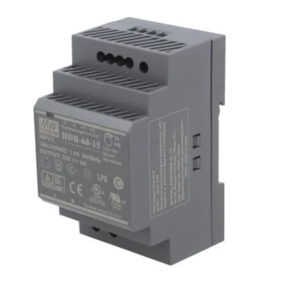 

DR-60-15 new model HDR-60-15 60W | 15V | 85-264VAC/120-370VDC switching power supply on DIN rail