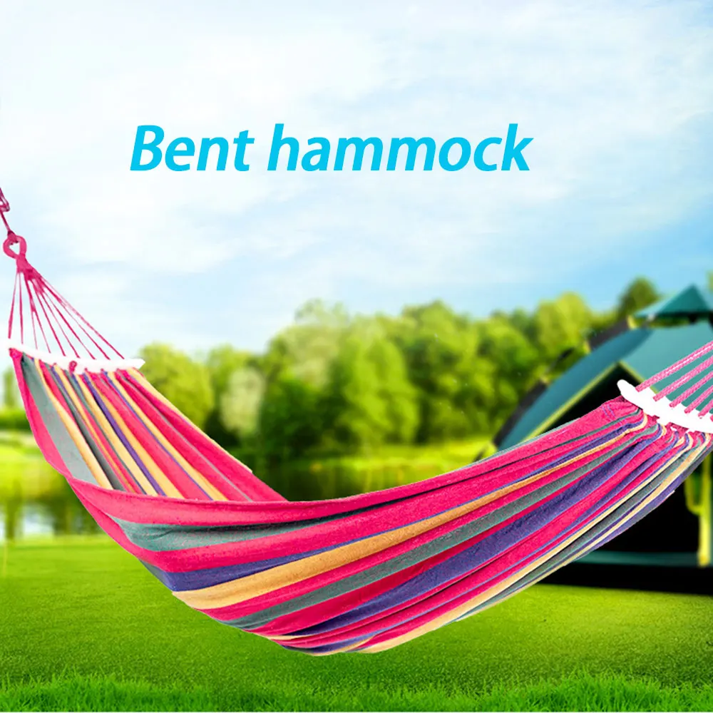 New Bent Stick Canvas Hammock Anti-rollover Outdoor Hammock White Wooden Wtick Portable Strip Camping Garden Hammock
New Bent Stick Canvas Hammock Anti-rollover Outdoor Hammock White Wooden Wtick Portable Strip Camping Garden Hammock