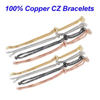 5pcs/lot CZ Connector adjustable Bracelet Chain with two loops Connector Charm DIY Chain Bracelet Expandable Basic Chain
5pcs/lot CZ Connector adjustable Bracelet Chain with two loops Connector Charm DIY Chain Bracelet Expandable Basic Chain