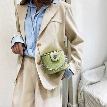 Fashion Bucket Shoulder Bags Women Rhombus Pattern Leather Chain Small Handbags Youth Ladies Small Square Bag 
Fashion Bucket Shoulder Bags Women Rhombus Pattern Leather Chain Small Handbags Youth Ladies Small Square Bag