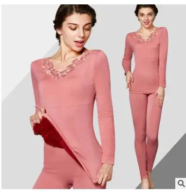 New Plus Thermal Insulation Underwear Set Super Soft Velvet V Collar Large Lace Warm Sets Fleece
New Plus Thermal Insulation Underwear Set Super Soft Velvet V Collar Large Lace Warm Sets Fleece