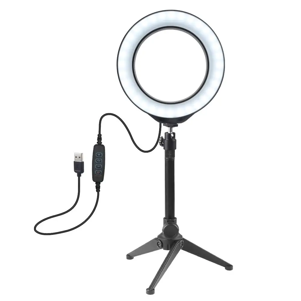 Desktop 4.6'' 6.2'' LED Ring Light With Tripod for Makeup Vlog Youtube Video Live Stream
Desktop 4.6'' 6.2'' LED Ring Light With Tripod for Makeup Vlog Youtube Video Live Stream