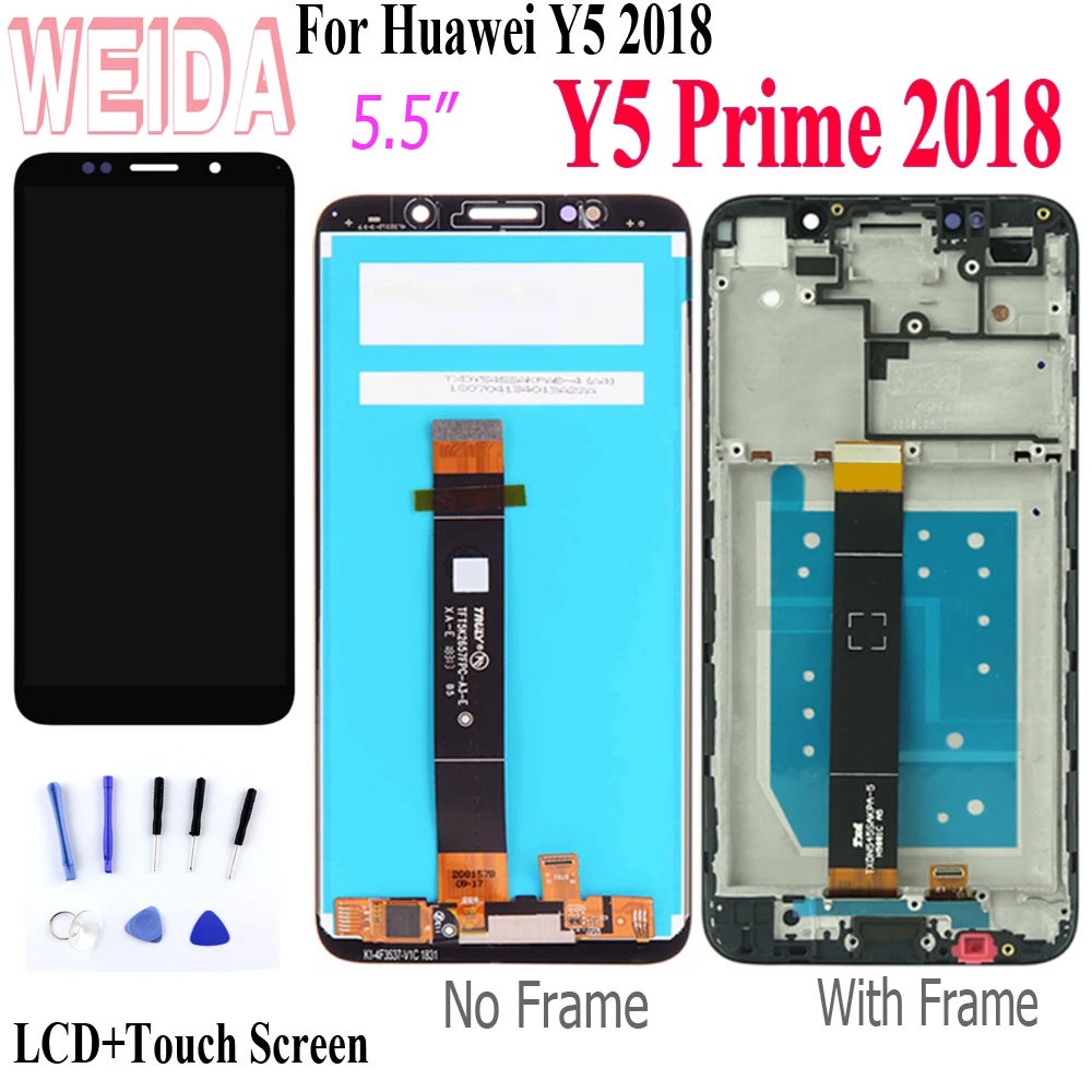 Weida 5.5" Lcd For Huawei Y5 prime 2018 LCD DIsplay Touch Screen Digitizer Assembly With Frame For HUAWEI Y5 2018 Display
Weida 5.5" Lcd For Huawei Y5 prime 2018 LCD DIsplay Touch Screen Digitizer Assembly With Frame For HUAWEI Y5 2018 Display