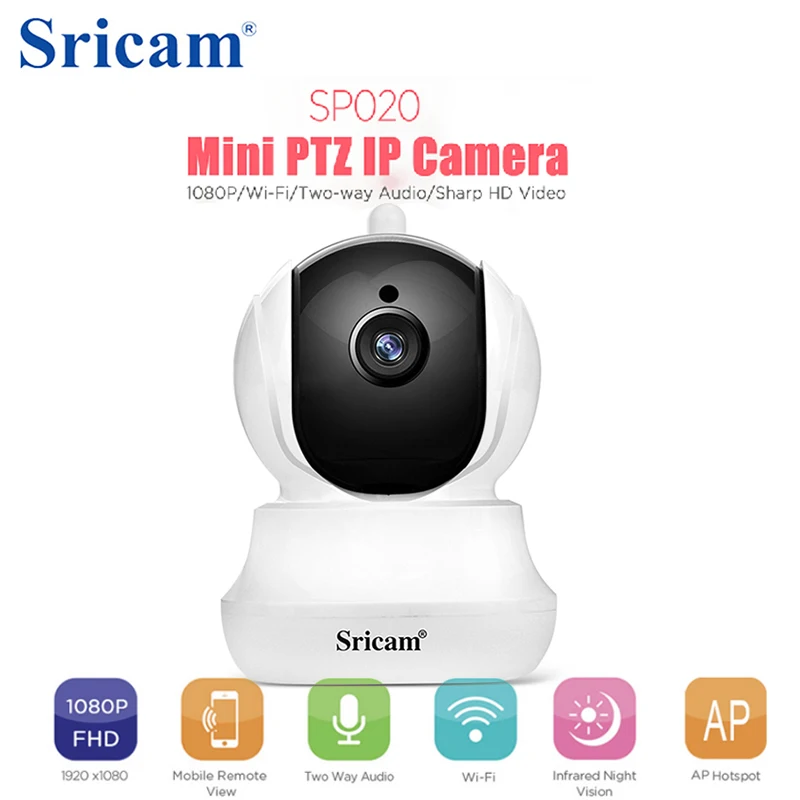 Sricam SP020 1080P IP Surveillance Camera 90 Degrees Indoor Auto-Tracking Smart Home Camera IR Night Vision Moniton Detection
Sricam SP020 1080P IP Surveillance Camera 90 Degrees Indoor Auto-Tracking Smart Home Camera IR Night Vision Moniton Detection