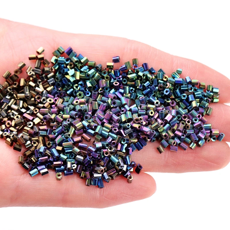 1000Pcs 2x3mm AB Black Plating Glass Seed Beads 11/0 Glass Bugles Tubes For DIY Beaded Material Handmade Cross stitch Embroidery
1000Pcs 2x3mm AB Black Plating Glass Seed Beads 11/0 Glass Bugles Tubes For DIY Beaded Material Handmade Cross stitch Embroidery