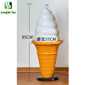 Simulation 95CM ice cream model lamp ice cream cone advertisement light Outdoor decoration Crispy cone display model
Simulation 95CM ice cream model lamp ice cream cone advertisement light Outdoor decoration Crispy cone display model