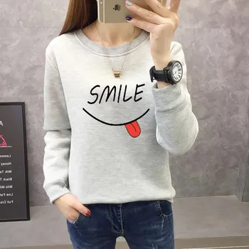 Women's T Shirt Long-sleeved Autumn Winter Round Neck And Velvet Loose Female Top 2019 New Student Thickening T Shirt Clothes
Women's T Shirt Long-sleeved Autumn Winter Round Neck And Velvet Loose Female Top 2019 New Student Thickening T Shirt Clothes