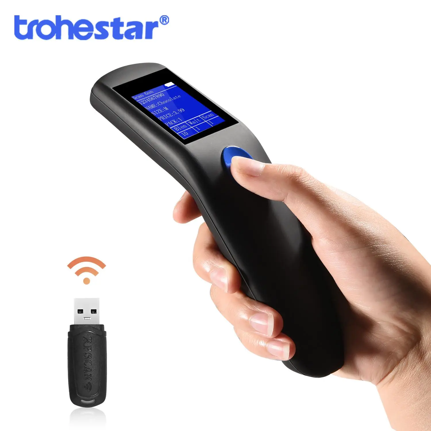 Barcode Scanner 1D Portable Bar Code Reader Inventory Wireless Scanner Barcode CCD with Screen Goods Description Display
Barcode Scanner 1D Portable Bar Code Reader Inventory Wireless Scanner Barcode CCD with Screen Goods Description Display