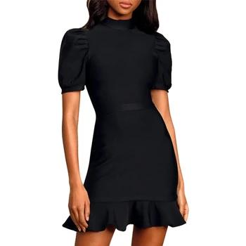 Women Sexy Black Mini Dress Elegant Turtleneck Short Sleeve Nightclub Ladies Dresses Bodycon Party Club Streetwear
Women Sexy Black Mini Dress Elegant Turtleneck Short Sleeve Nightclub Ladies Dresses Bodycon Party Club Streetwear