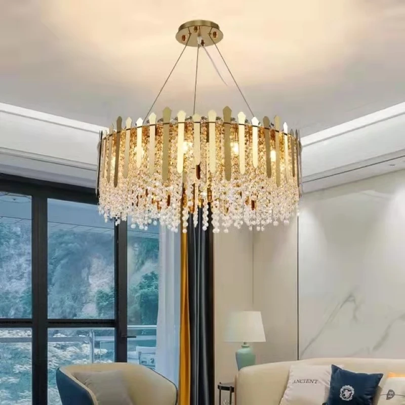 NEW Modern Luxury LED Crystal Chandelier For Living Room Tassel Round Lamp Indoor Lights Fixtures Home Polished Gold Lustre
NEW Modern Luxury LED Crystal Chandelier For Living Room Tassel Round Lamp Indoor Lights Fixtures Home Polished Gold Lustre
