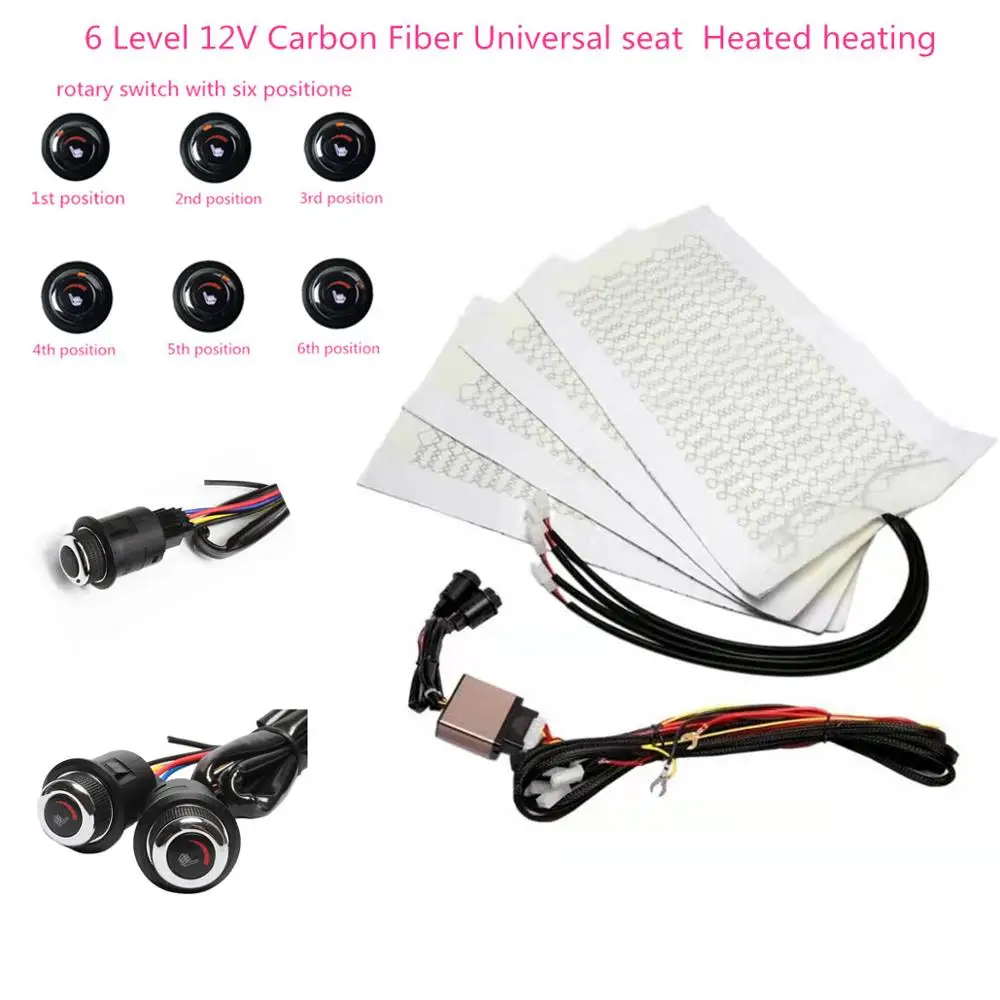 12V Universal 6 Level Round switch 12V Carbon Fiber Universal Car Heated heating Heater Seat Pads Winter Warmer Seat Covers KI
12V Universal 6 Level Round switch 12V Carbon Fiber Universal Car Heated heating Heater Seat Pads Winter Warmer Seat Covers KI