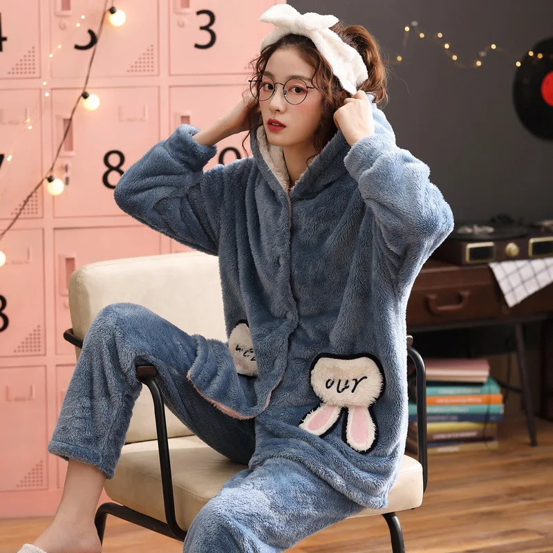 Pajamas Women's Autumn And Winter plus Velvet Spring And Autumn Flannel Tracksuit Warm Women's Thick Long Sleeve Coral Velvet Se
Pajamas Women's Autumn And Winter plus Velvet Spring And Autumn Flannel Tracksuit Warm Women's Thick Long Sleeve Coral Velvet Se