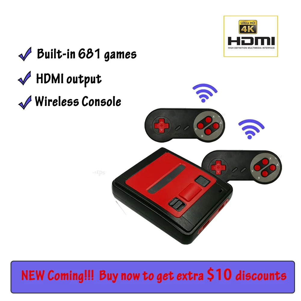 Game Console 16 Bit for Sega MD 681 Classic Games Mini 2.4G Wireless Console HMDI Output Dual Gamepads New Controller Dropship
Game Console 16 Bit for Sega MD 681 Classic Games Mini 2.4G Wireless Console HMDI Output Dual Gamepads New Controller Dropship