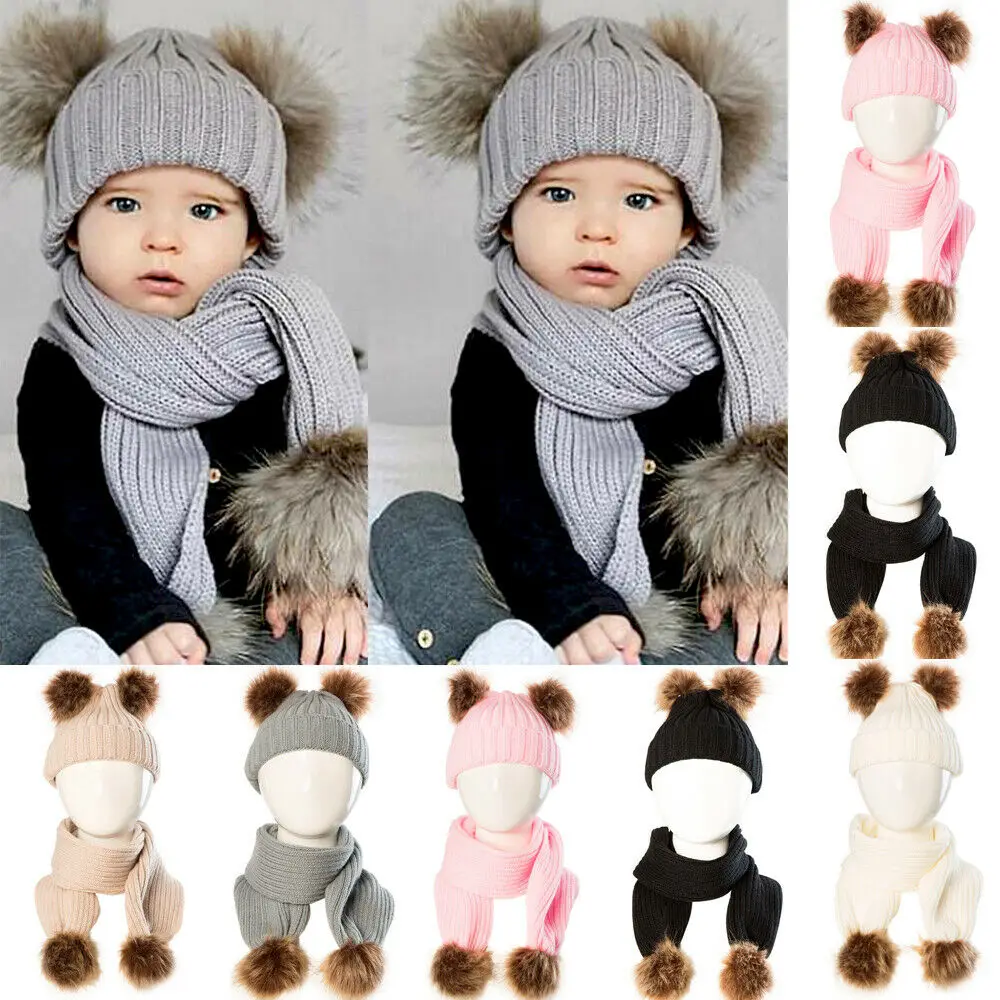 Cute Baby Hats Scarf Set Newborn Warm Winter 5 Colors One Size Scarf Knit Beanie Hat Crochet Ski Ball Cap
Cute Baby Hats Scarf Set Newborn Warm Winter 5 Colors One Size Scarf Knit Beanie Hat Crochet Ski Ball Cap