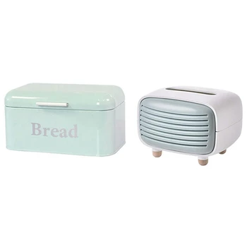 1 Pcs Vintage Bread Box Cupboard Iron Storage Box Blue & 1 Pcs Radio Tissue Box ABS Green+White
1 Pcs Vintage Bread Box Cupboard Iron Storage Box Blue & 1 Pcs Radio Tissue Box ABS Green+White