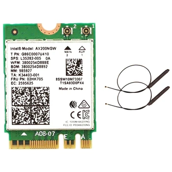 Dual Band 2.4Gbps Wi-Fi 6 AX200NGW 802.11Ax/Ac MU-MIMO 2X2 Wifi AX200 NGFF M.2 Bluetooth 5.0 Network Wlan Card+Antenna
Dual Band 2.4Gbps Wi-Fi 6 AX200NGW 802.11Ax/Ac MU-MIMO 2X2 Wifi AX200 NGFF M.2 Bluetooth 5.0 Network Wlan Card+Antenna