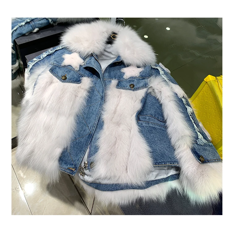 denim jacket with fur real fox fur star (27)