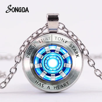 Fashion Arc Reactor Necklace The Avengers Iron Man Tony Stark 3D Print Glass Round Pendant Superhero Series Film Jewelry
Fashion Arc Reactor Necklace The Avengers Iron Man Tony Stark 3D Print Glass Round Pendant Superhero Series Film Jewelry