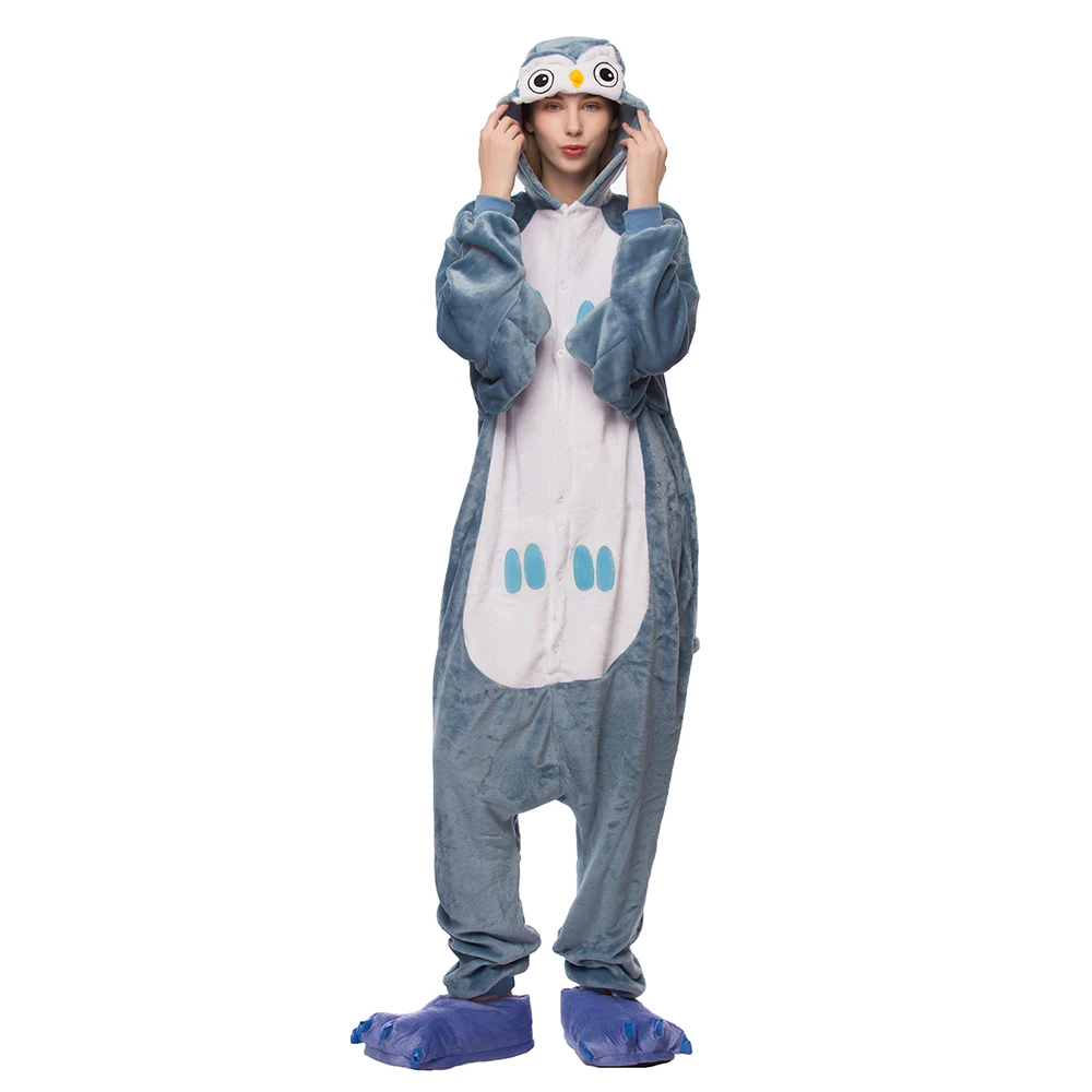

Kigurumi Pajamas Adult Onesie Women Pyjamas Pijama Owl Onesies For Adults Winter Flannel Sleepwear Onepiece Night Suits 2019