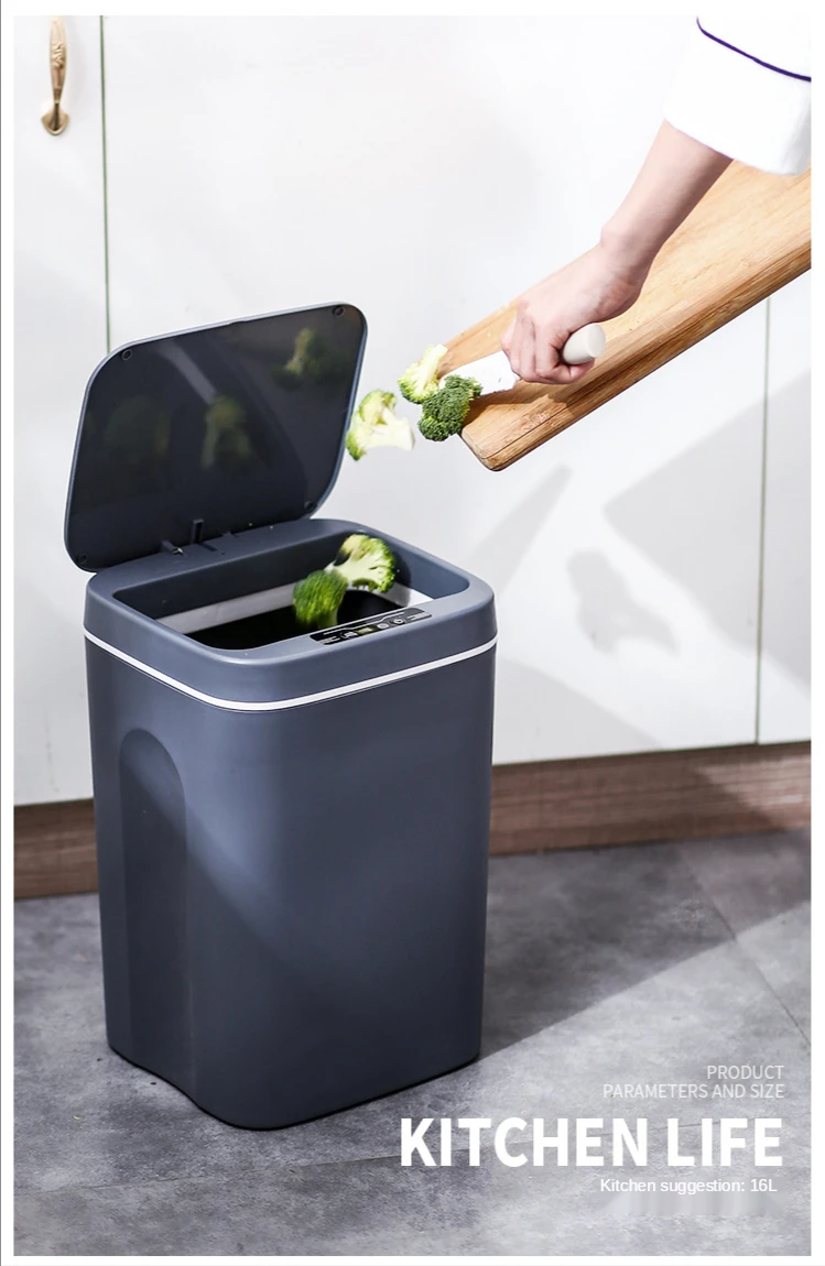 3 tryb domu inteligentny kosz na śmieci 3S czujnik automatyczny kosz na śmieci inteligentny czujnik elektryczny kosz na śmieci śmieci może do kuchni łazienka śmieci - Wianko - 9