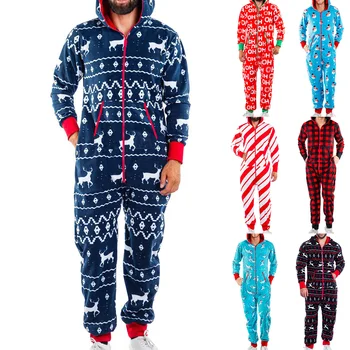 

Winter Männer Warme Weihnachten Schneemann Druck Langarm Pyjamas Overall Freizeit Baumwolle Nachtwäsche Weichen Hause Kleidung