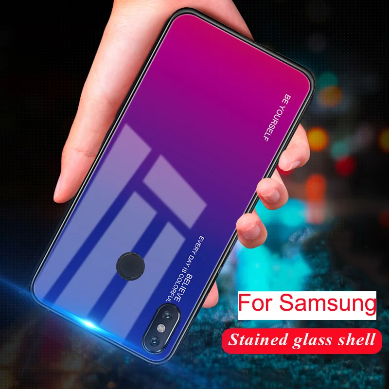 Фото Gradient Tempered Glass Case For Samsung Galaxy A50 A70 Note 10 9 8 S8 S9 S10 Plus S20 A30 A40 Lite | Мобильные телефоны и