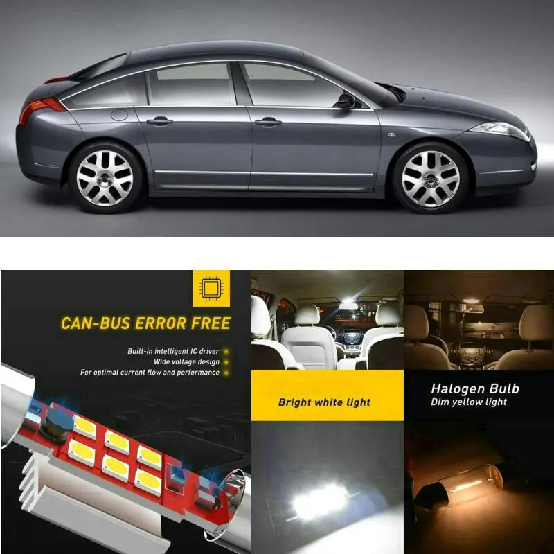 LED Interior Car Lights For Citroen c6 td sedan c8 ea eb minivan c15 vd box Dome map lamp bulb error free
LED Interior Car Lights For Citroen c6 td sedan c8 ea eb minivan c15 vd box Dome map lamp bulb error free