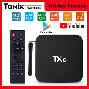 Tanix TX6 Smart TV Box Allwinner H6 4GB RAM 64GB ROM 4K 2.4G/5GHz 4K Dual WiFi Android 9.0 mi box Set Top Box Mini Media Player
Tanix TX6 Smart TV Box Allwinner H6 4GB RAM 64GB ROM 4K 2.4G/5GHz 4K Dual WiFi Android 9.0 mi box Set Top Box Mini Media Player