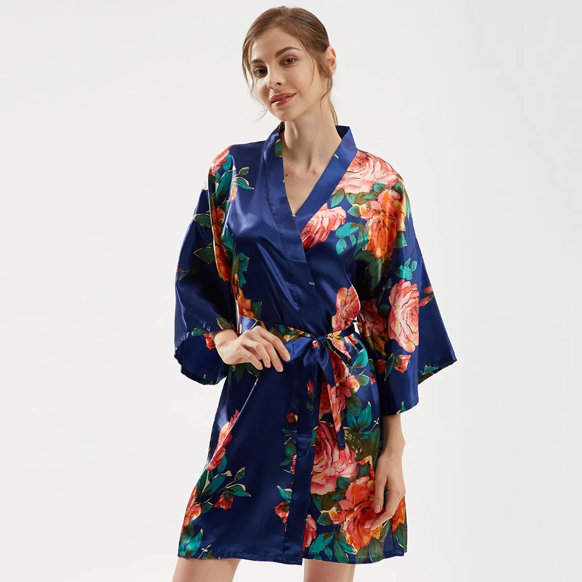 Oversized Women Robe Satin Print Flower Kimono Gown V-Neck Bathrobe Nightdress Sexy Bridal Wedding Intimate Lingerie Nightgown
Oversized Women Robe Satin Print Flower Kimono Gown V-Neck Bathrobe Nightdress Sexy Bridal Wedding Intimate Lingerie Nightgown