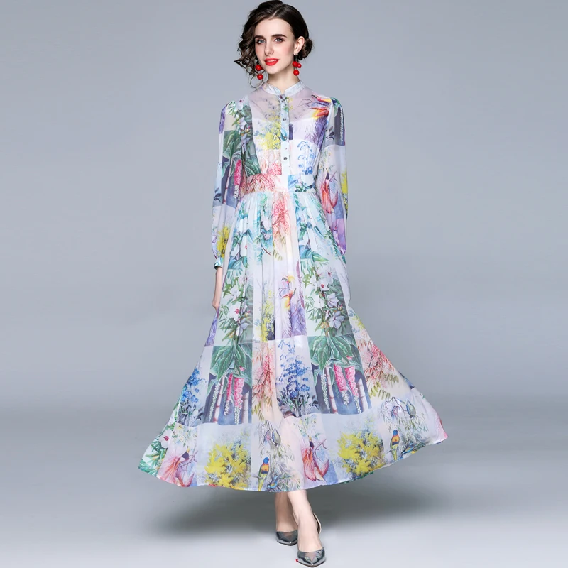 WTIANYUW Women Summer Elegant Chiffon Dress Shirt High Quality Long Maxi Floral Party Robe Femme New Designer Vintage Vestidos
WTIANYUW Women Summer Elegant Chiffon Dress Shirt High Quality Long Maxi Floral Party Robe Femme New Designer Vintage Vestidos