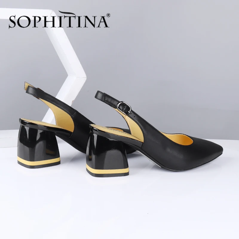 SOPHITINA New Spring Women Pumps Pointed Toe High Square Heel Back Strap Genuine Leather Shoes Sheepskin Office Lady Shoes C585
SOPHITINA New Spring Women Pumps Pointed Toe High Square Heel Back Strap Genuine Leather Shoes Sheepskin Office Lady Shoes C585