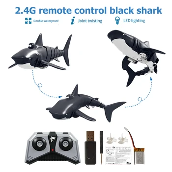 2.4G RC Simulation Shark Toys Remote Control Shark Boat Waterproof USB Rechargeable Swimming Pool Bathroom Toy Shark with led
2.4G RC Simulation Shark Toys Remote Control Shark Boat Waterproof USB Rechargeable Swimming Pool Bathroom Toy Shark with led