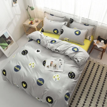 Grey hello heart yellow sheet Bedding Sets Duvet Cover Pillowcase Flat Bed Sheet bed linen King Queen Double Full 4pcs,Single
Grey hello heart yellow sheet Bedding Sets Duvet Cover Pillowcase Flat Bed Sheet bed linen King Queen Double Full 4pcs,Single