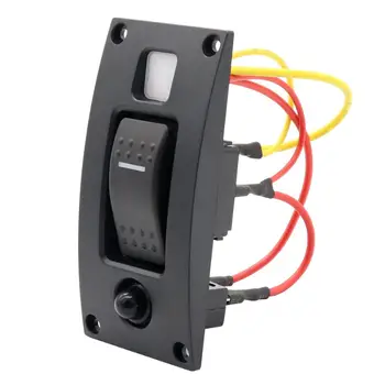 12V Single Gang Curved(ON)-OFF Switch Panel Waterproof with 20A Manual Reset Overload Protector for Boat Marine Truck Rv,Red LED
12V Single Gang Curved(ON)-OFF Switch Panel Waterproof with 20A Manual Reset Overload Protector for Boat Marine Truck Rv,Red LED