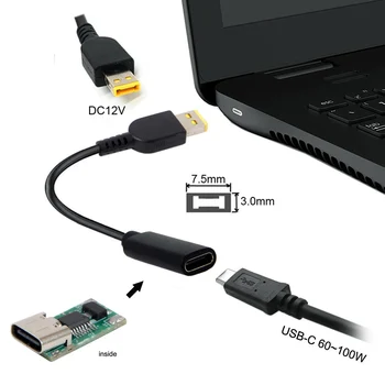CY Chenyang Type C USB-C to Rectangle 7.5*3.0mm Power Plug DC12V PD Emulator Trigger Charge Cable for ThinkPad 10 & Helix2
CY Chenyang Type C USB-C to Rectangle 7.5*3.0mm Power Plug DC12V PD Emulator Trigger Charge Cable for ThinkPad 10 & Helix2