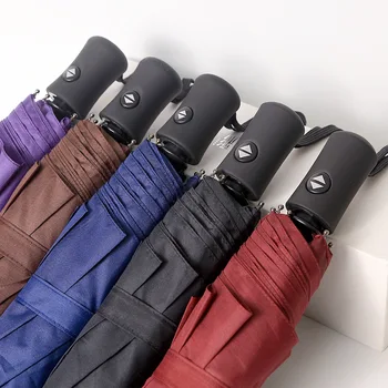 Fully Automatic Umbrella 8 Bone from the Open Close Solid Color Business Men Three-fold Umbrella Folding black umbrella
Fully Automatic Umbrella 8 Bone from the Open Close Solid Color Business Men Three-fold Umbrella Folding black umbrella