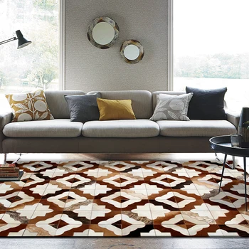 American style natural cowhide seamed rug , brown color genuine cows leather carpet for living room, villa rug
American style natural cowhide seamed rug , brown color genuine cows leather carpet for living room, villa rug