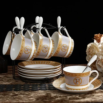 Mosaic H cup retro bone china coffee cup and saucer set ceramic coffee mug household tea cup saucer spoon with shelf
Mosaic H cup retro bone china coffee cup and saucer set ceramic coffee mug household tea cup saucer spoon with shelf