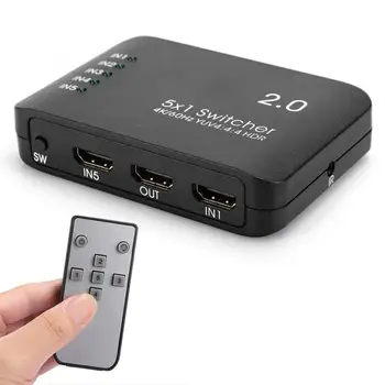 HDMI2.0 Switcher 5 in 1 out Black LED Indicator USB with for Home Theaters 4K 60HZ HDMI Switcher with Controller
HDMI2.0 Switcher 5 in 1 out Black LED Indicator USB with for Home Theaters 4K 60HZ HDMI Switcher with Controller
