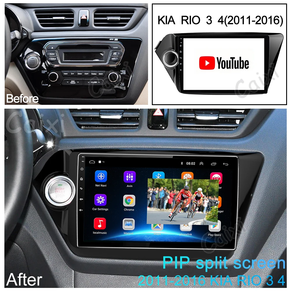 Автомагнитола 2DIN для Kia RIO мультимедийный проигрыватель на Android 9 0 2 Гб ОЗУ с gps