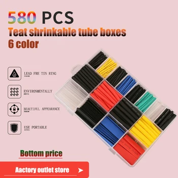 580pcs box Transparent set 6 color Heat shrink tube kit Assorted Polyolefin Heat Shrink Tubing Tube Cable Sleeves Wrap Wire Set
580pcs box Transparent set 6 color Heat shrink tube kit Assorted Polyolefin Heat Shrink Tubing Tube Cable Sleeves Wrap Wire Set