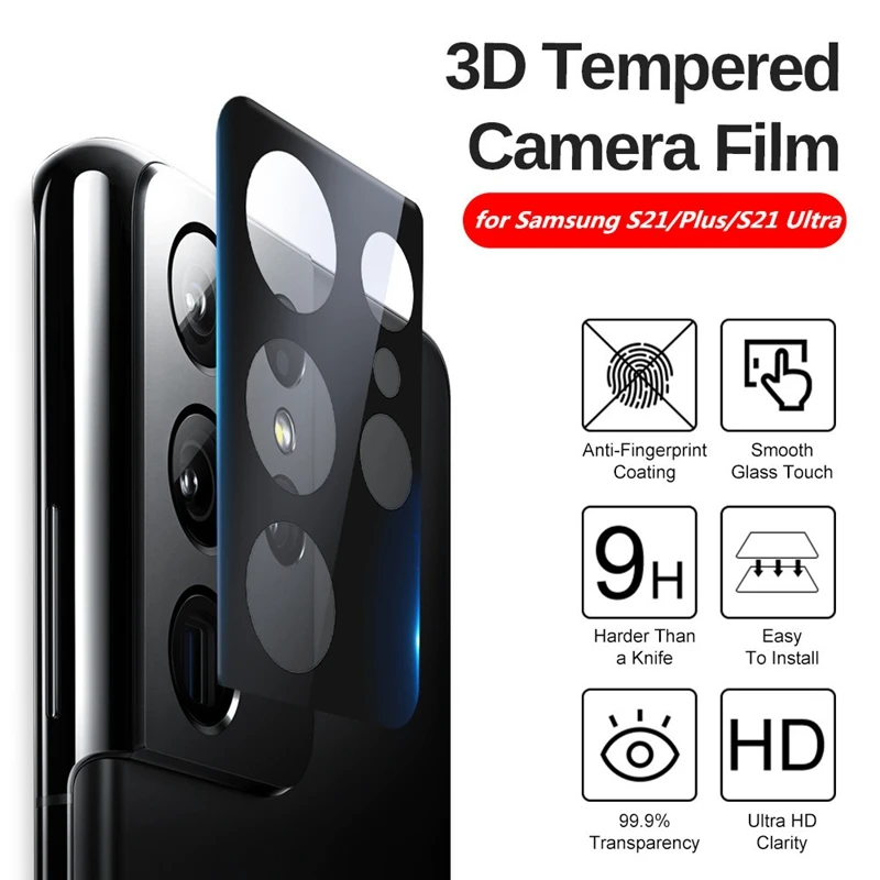 Фото 3D Arc Edge Camera Lens Film For Samsung Galaxy S21 UItra 5G Full Screen Protector S21Plus S 21 Ultra ProtectiveFilm | Мобильные