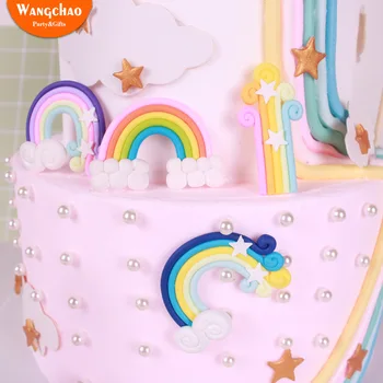 Colorful Fimo 3D Rainbow Clouds Happy Birthday Cake Decoration Wedding Baby Shower Cake Wrapper Funny Party Supplies
Colorful Fimo 3D Rainbow Clouds Happy Birthday Cake Decoration Wedding Baby Shower Cake Wrapper Funny Party Supplies
