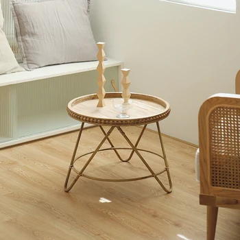 minimalist style Tray table Modern rattan round three-legged coffee table storage round small side table house ornaments
minimalist style Tray table Modern rattan round three-legged coffee table storage round small side table house ornaments