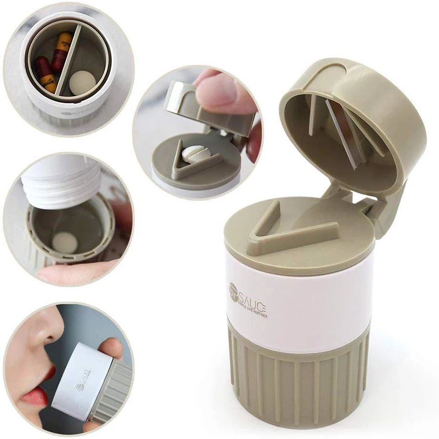 4 In 1 Portable Pill Case Medicine Splitter Cutter Pill Dispenser Broken Mill Drug Grinder Medicine Organizer
4 In 1 Portable Pill Case Medicine Splitter Cutter Pill Dispenser Broken Mill Drug Grinder Medicine Organizer