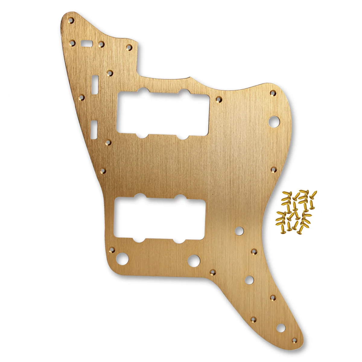 FLEOR Metal Electric Guitar Pickguard Scratch Plate 1Ply Aluminum with Screws for Vintage US Jazzmaster Style Guitar,Gold Color
FLEOR Metal Electric Guitar Pickguard Scratch Plate 1Ply Aluminum with Screws for Vintage US Jazzmaster Style Guitar,Gold Color