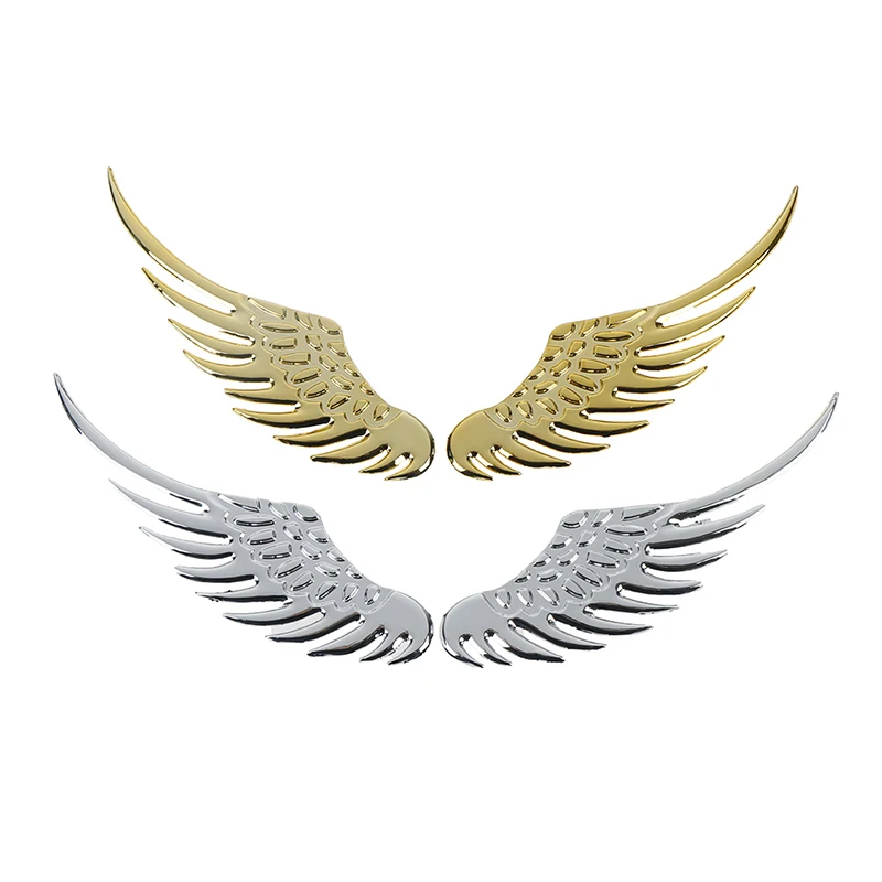 

1 Pair 3D Metal Car Stickers Angel Hawk Wings Emblem Badge Decal Car Motorcycle Sticker Golden Silver Color Optional