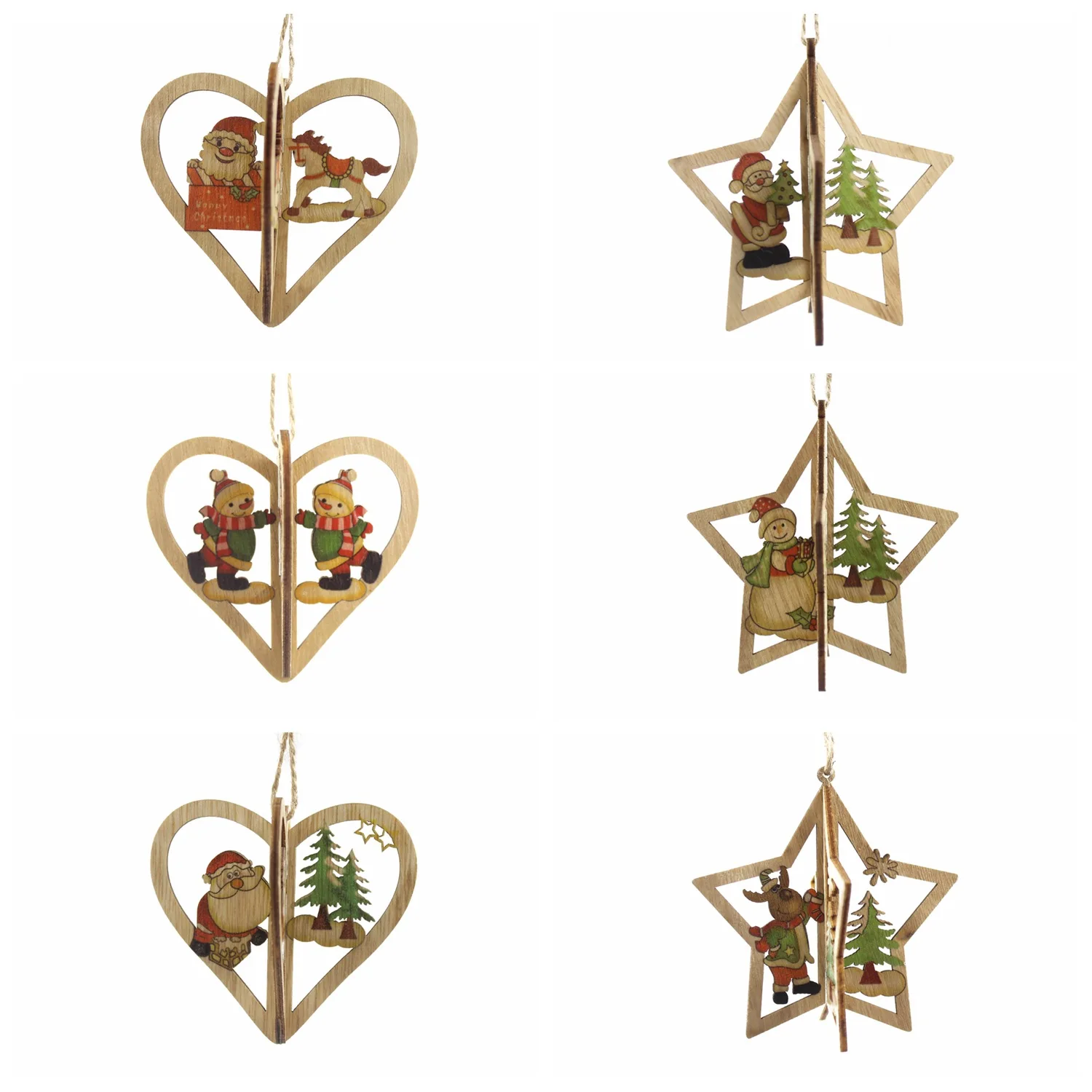 Christmas Tree Decorations 3D Star Wooden DIY Pendants Ornaments Christmas Decorations for Home Noel Navidad New Year Kids Gift
Christmas Tree Decorations 3D Star Wooden DIY Pendants Ornaments Christmas Decorations for Home Noel Navidad New Year Kids Gift