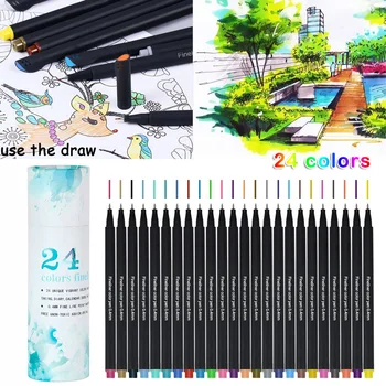 24 Pcs Fine Liner 0.4mm Drawing Pens Different Colors Quick Drying for Writing School DJA88 
24 Pcs Fine Liner 0.4mm Drawing Pens Different Colors Quick Drying for Writing School DJA88